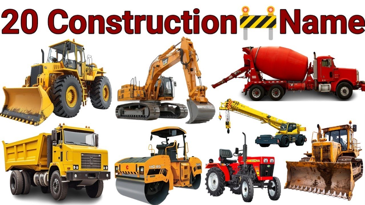 Construction Vehicles name for kids🚧 | Kids learning toddlers Video 