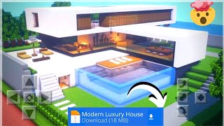 MODERN HOUSE REDSTONE YANG FULL REDSTONE!! - MAP REDSTONE MCPE