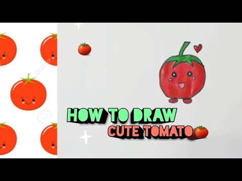 How to draw cute Tomato - YouTube