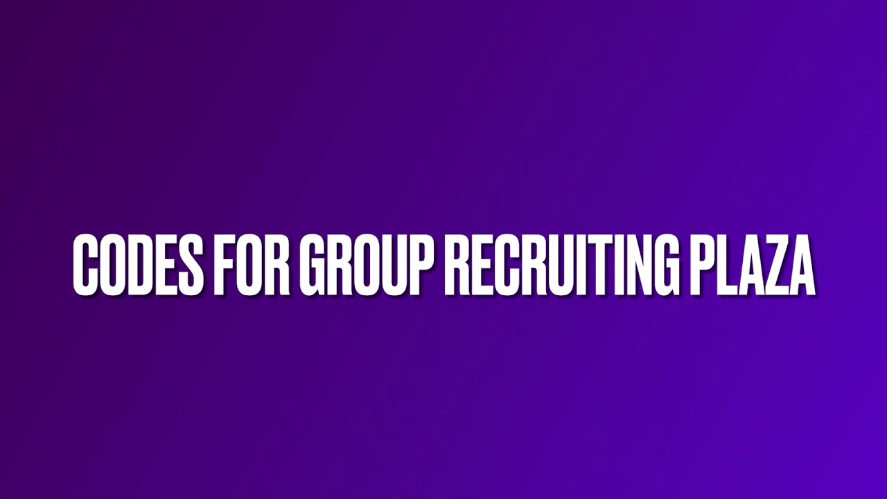 Codes For Group Recruiting Plaza Read Desc Youtube - roblox group recruiting plaza discord