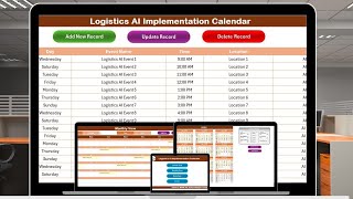 Logistics AI Implementation Calendar in Excel