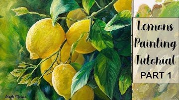 How to Paint Lemons, Part 1 Acrylic Painting Tutorial IN REAL TIME