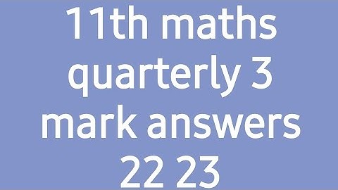 ##11th maths quarterly exam three mark answers #maths #quarterly key