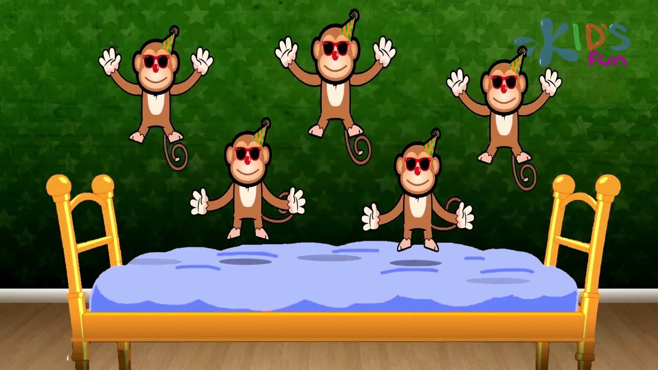 Five Little Monkeys Jumping On The Bed Songs For Kids