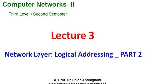 Lecture 3:  Network Layer Logical Addressing _ Part 2