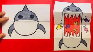 How to Draw a Shark Folding Surprise|Easy Drawing For Kids|Folding Surprise For Kids