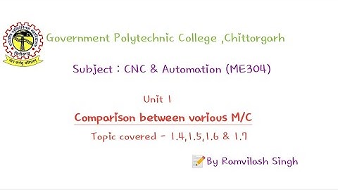ME304 | CNC Machine | unit 1(1.4,1.5,1.6,1.7) | Lect. 5| RAMVILASH SINGH | GPC chittorgarh (in hindi