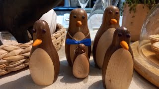 wood turning penguins