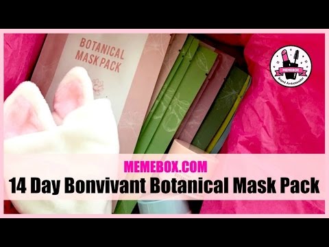 memebox:-14-day-bonvivant-botanical-face-sheet-mask-set