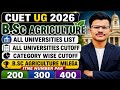 CUET UG 2026 B.Sc Agriculture Admission - All Universities Expected Cut-off? CUET Agriculture List
