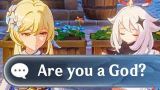 PAIMON 'Admits' that SHE IS A GOD to LUMINE | Genshin Impact