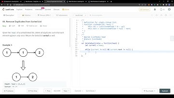 83. Remove Duplicates from Sorted List (Amazon Interview) Leetcode Javascript
