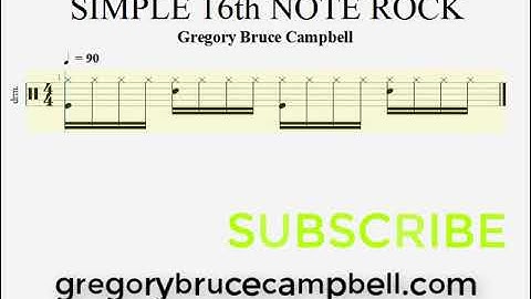 16th note ROCK drum trainer 90BPM