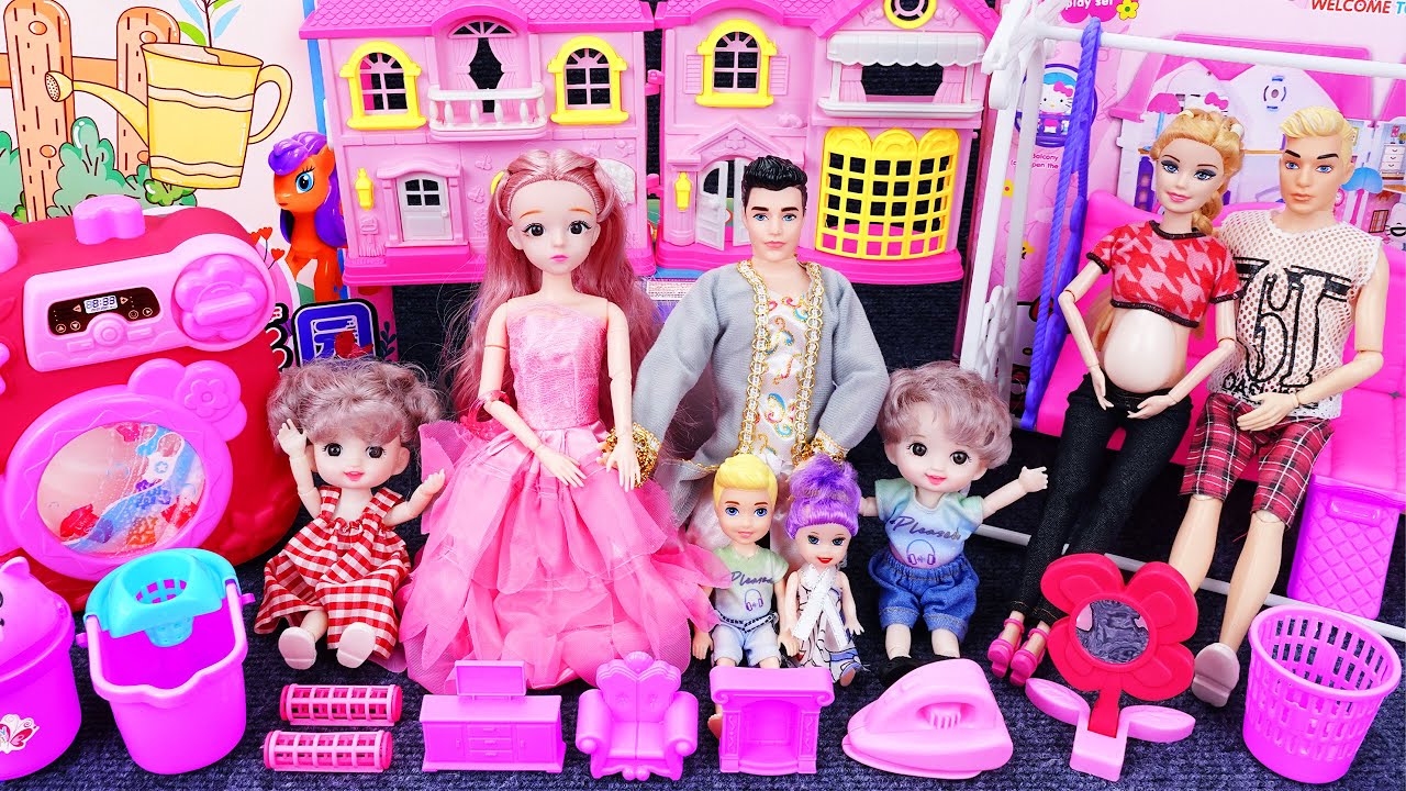 10 Minutes Satisfying With Unboxing Barbie Bedroom Wardrobe Dress Up Play Set Review | ASMR