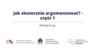Skuteczna Argumentacja - Zagadnienia Podstawowe. Tłumaczy Mikołaj Krupa
