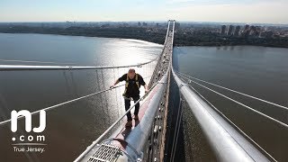 Painting the GWB, high above the Hudson River