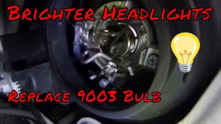 How to upgrade your headlight bulbs in 5 minutes. Changing a 9003 type headlight bulb.