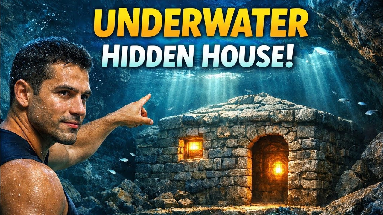 This Man Built a Hidden Stone House Underwater (ASMR)
