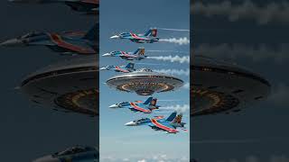 operate alien spaceship with 3 operator pilot with escorted 5 aircraft fighter jet