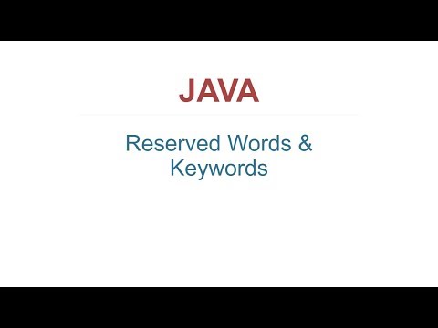 JAVA Reserved words and keywords