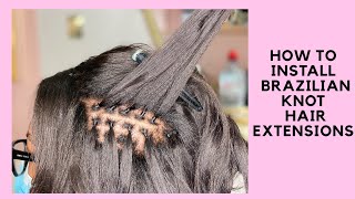 How to install #brazilianknot hair extensions On relaxed hair screenshot 4