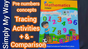 Pre 1 Math Primer syllabus  for 3 to 5/ pre numbers concepts, best book for homeschooling  maths