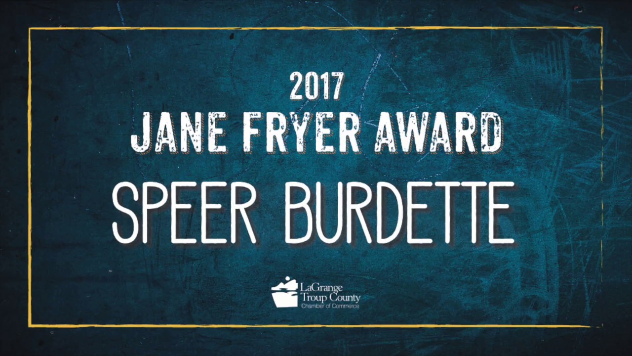 2017 Jane Fryer Award - Speer Burdette