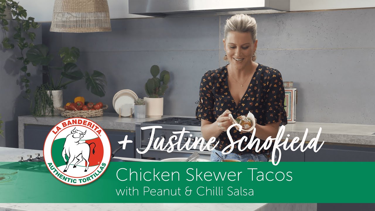 La Banderita TV + Justine Schofield Chicken Skewer Tacos YouTube