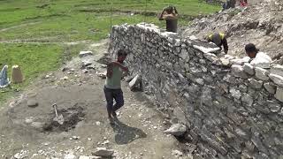 Building a Stone Wall in Pokhara, Nepal