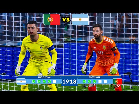 goalkeeper RONALDO vs goalkeeper MESSI | Penalty Shootout | Portugal vs Argentina | PES Gameplay