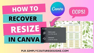 Restore Canvas Template Sizes with Version History