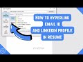 How to Hyperlink Linkedin Profile in Resume | Hyperlink Email in Resume
