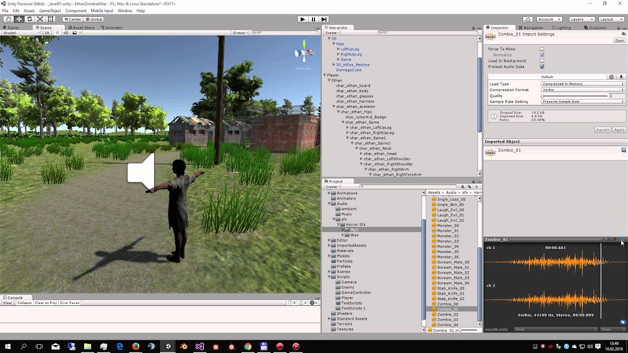 Podstawy Unity 3D - Lekcja 13 - Dźwięk w grze (część 04) - YouTube