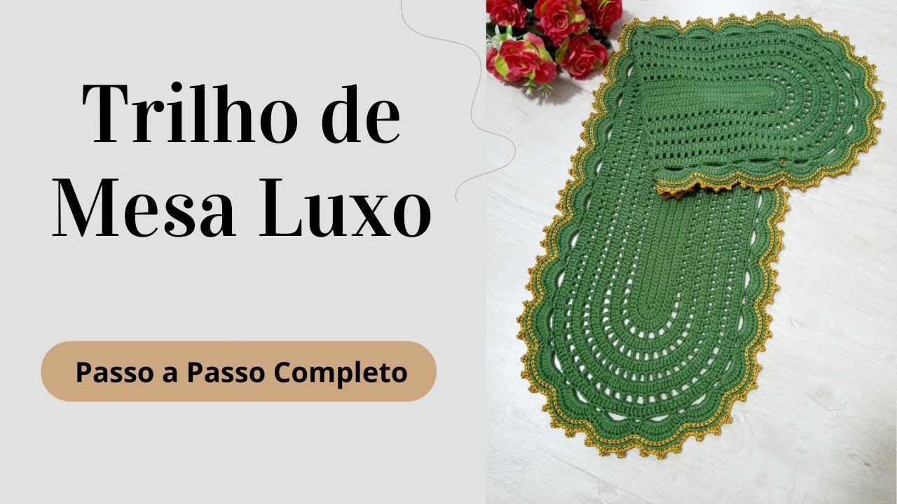 TRILHO DE MESA LUXO EM CROCHÊ | Passo a Passo Completo | Por Mimos da Jô Tapetes e Trilhos