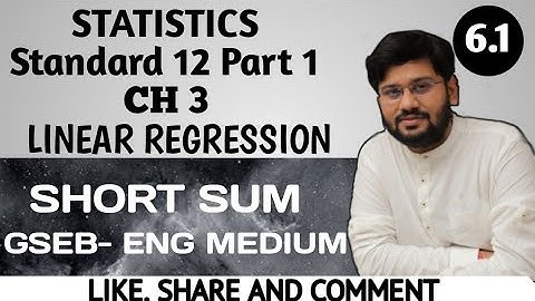 6.1 | when cov(x,y) and r given | calculation of co-efficient of regression | chapter 3 std12 gseb |