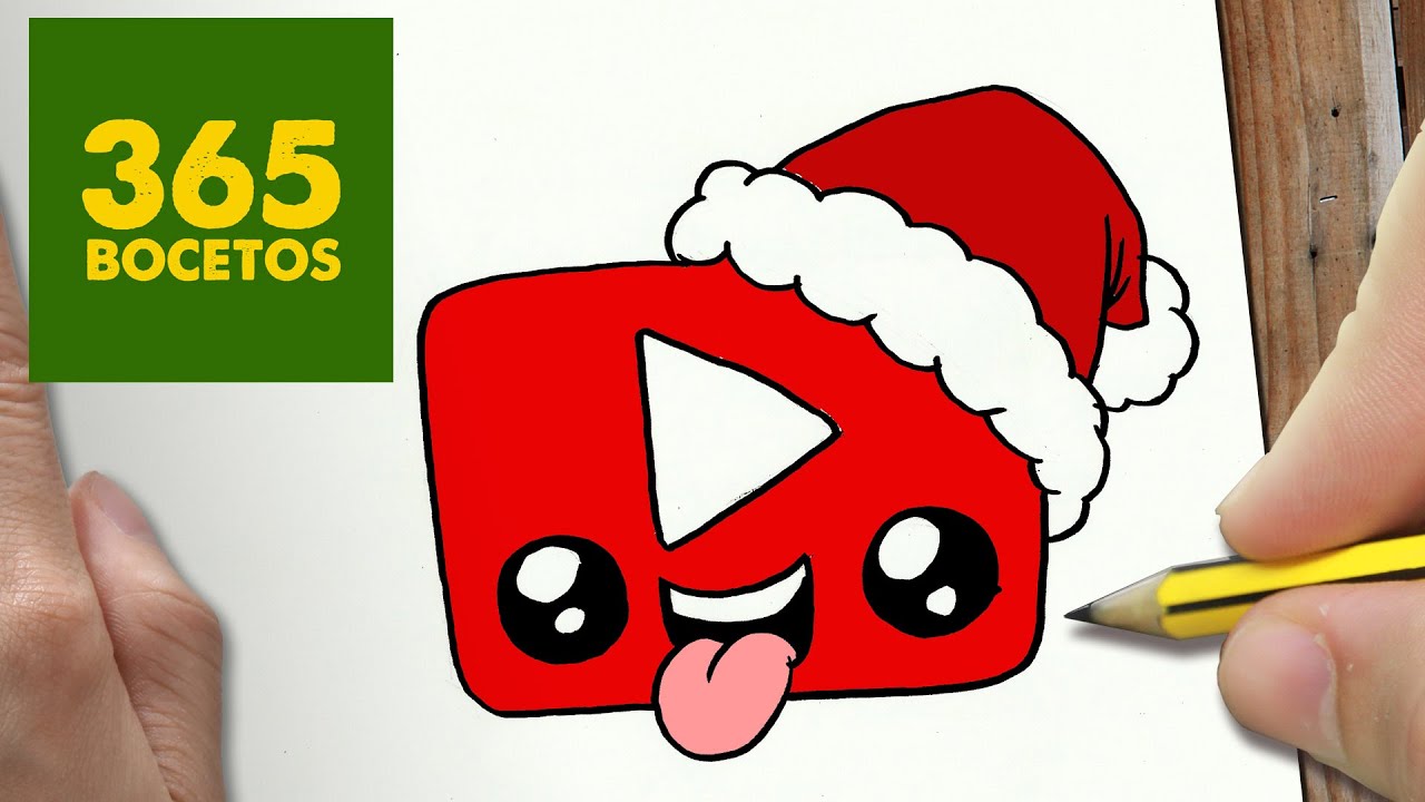 COMO DIBUJAR UN LOGO YOUTUBE PARA NAVIDAD PASO A PASO: Dibujos kawaii  navideños - draw YOUTUBE - thptnganamst.edu.vn