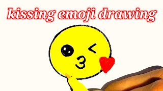 how to draw kissing emoji|| kissing emoji drawing|| #tutorial #drawing #art