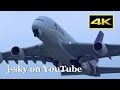 [4K] Thai Airways International Airbus A380 Takeoff at Kansai Airport / タイ国際航空 関西空港 [FZH1]
