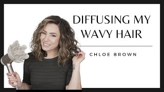 DIFFUSING MY WAVY HAIR || chloebrown