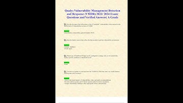 QUALYS VULNERABILITY MANAGEMENT DETECTION AND RESPONSE VMDR 2023 2024 EXAM QUESTIONS AND VERIFIED AN