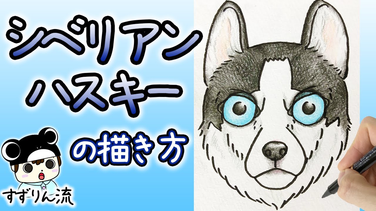 犬のイラスト きりっ とした シベリアンハスキーを描いてみました Youtube