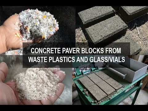 Plastic and Glass waste recycling into Concrete Brick