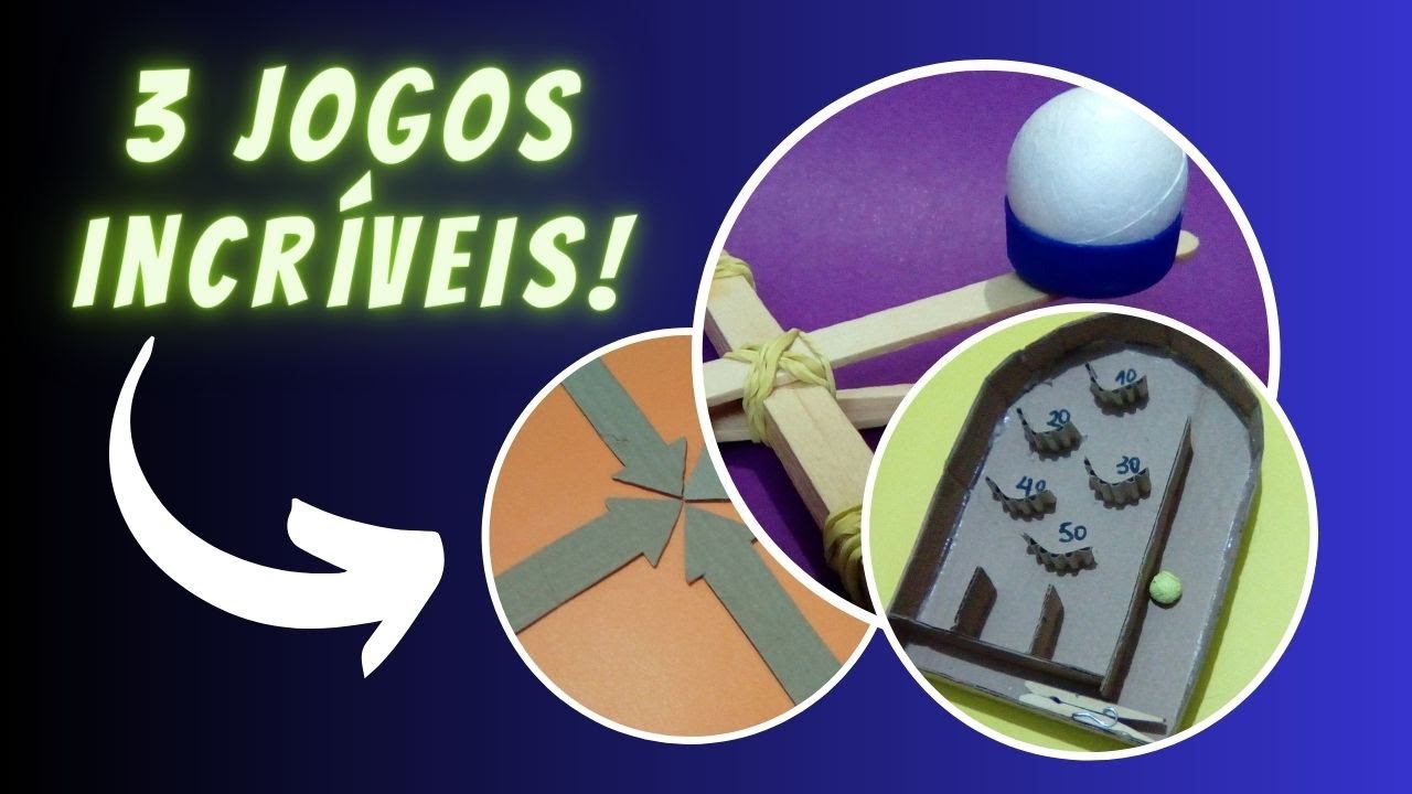 Como fazer 3 jogos INCRÍVEIS com papelão e materiais recicláveis e ...