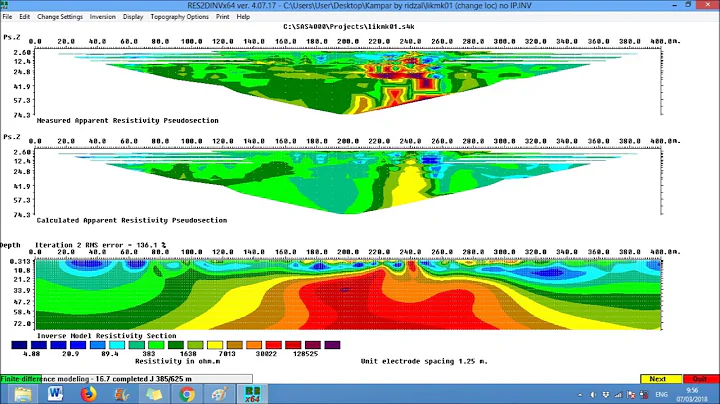 EXAMPLE OF PROCESSING DATA USING RES2DINV SOFTWARE