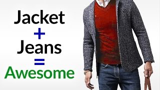 Perfect Clothing Combo? | Sports Jacket + Jeans = AWESOME | How To Wear Jackets With Denim screenshot 1