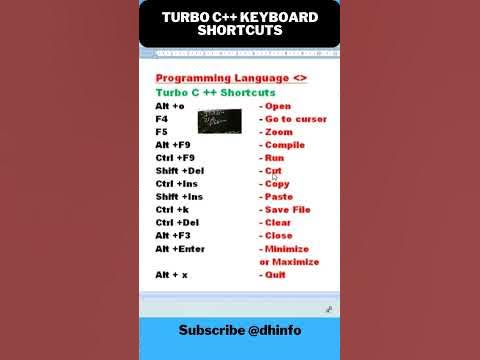 Turbo C++ Keyboard Shortcuts #shorts - YouTube