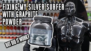 Using Graphite Powder on my Silver Surfer Statue -