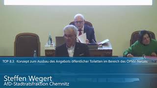 Steffen Wegert zur Verbesserung öffentlicher Toiletten | Stadtrat Chemnitz | 31.01.2024