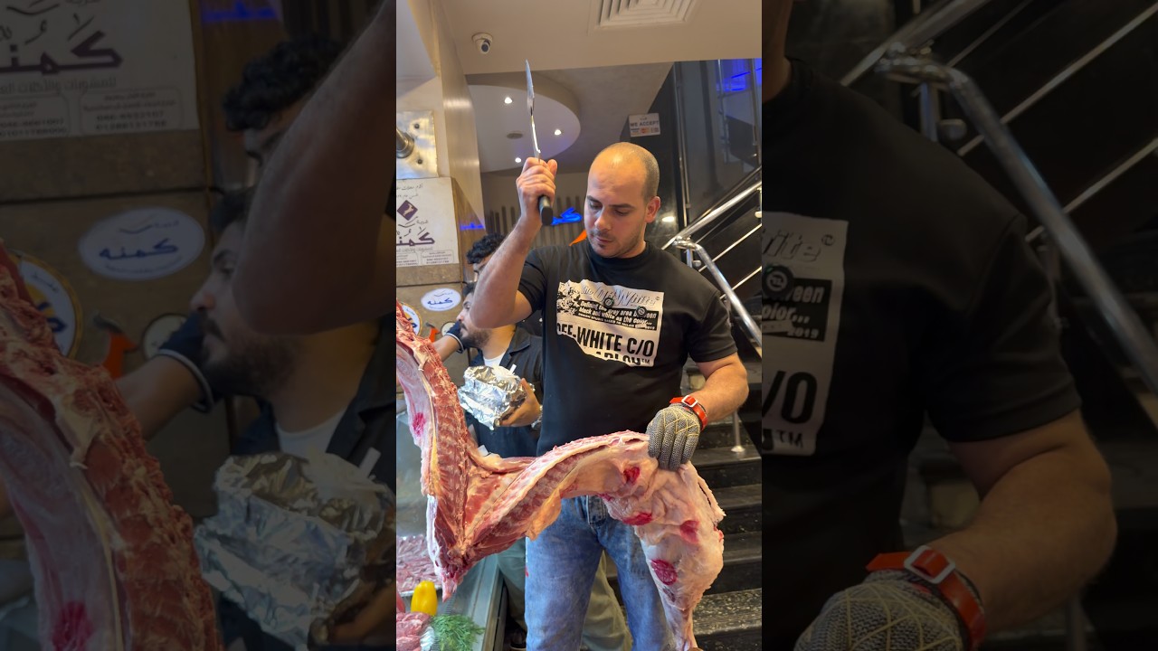 شط خروف بالبلطه شط من جمب سلسلة الضهر واخراج النخاع سليم اعمل متابعه بالحب عشان تشوف الجديد