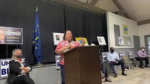 Susan Corwin-Cripe speaks at the Candidates forum ...